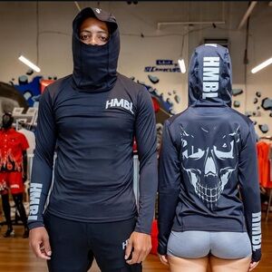 STAY HMBL Ski Tech Black Skull Hoodie Men’s Large